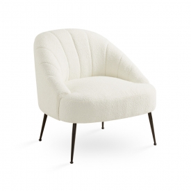 Cora Accent Chair: White Boucle